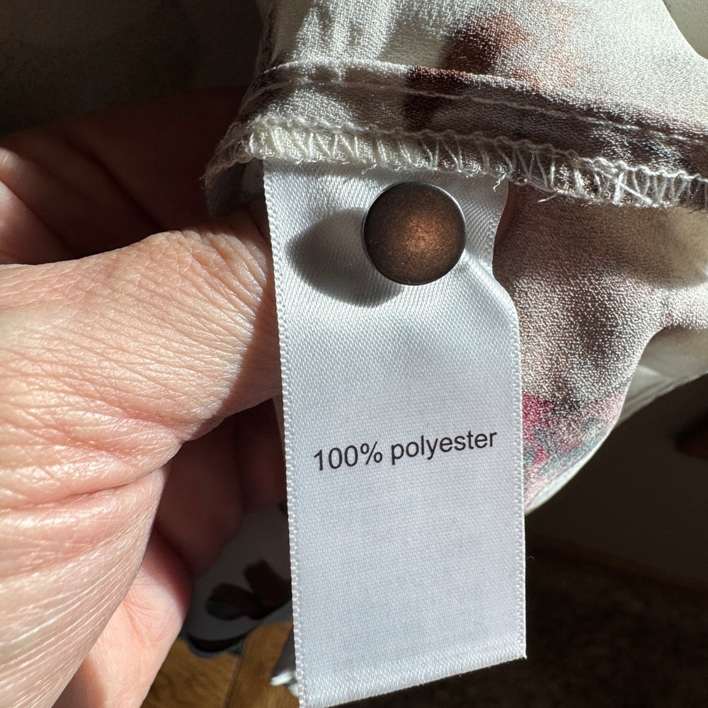 Maurices Floral Print Top - Brown, Pink and Cream - Picture 4 of 5